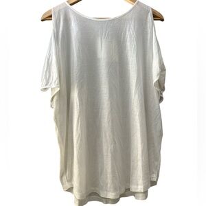 NWT rag & bone Cold Shoulder Short Twist Sleeve Canyon Tee in Blanc